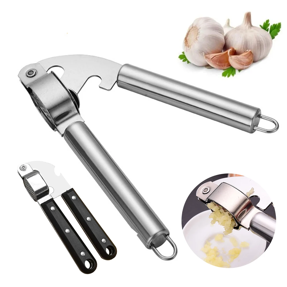 

Manual Garlic Press Stainless Steel Garlic Mincer Crusher Easy to Clean Garlic Chopper Detachable Basket Kitchen Accessories
