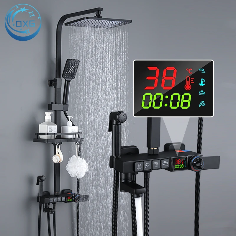 Латунный термостатический смеситель для душа с цифровым дисплеем OXG ...