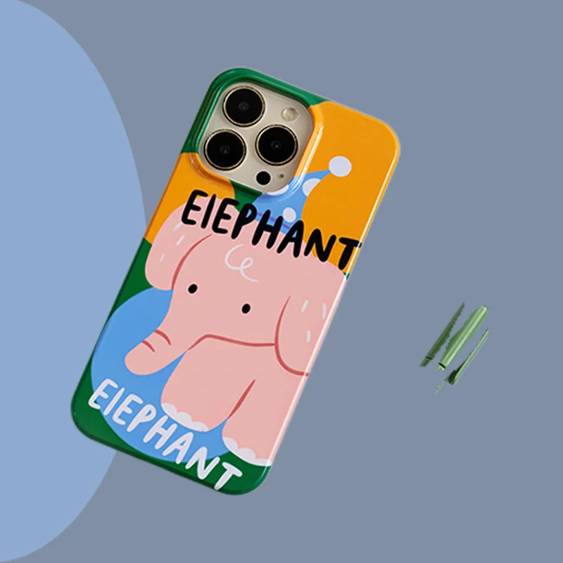 

For iphone14promax 13 12 11 x series personality creative elephant cartoon all-inclusive fall-proof phone case