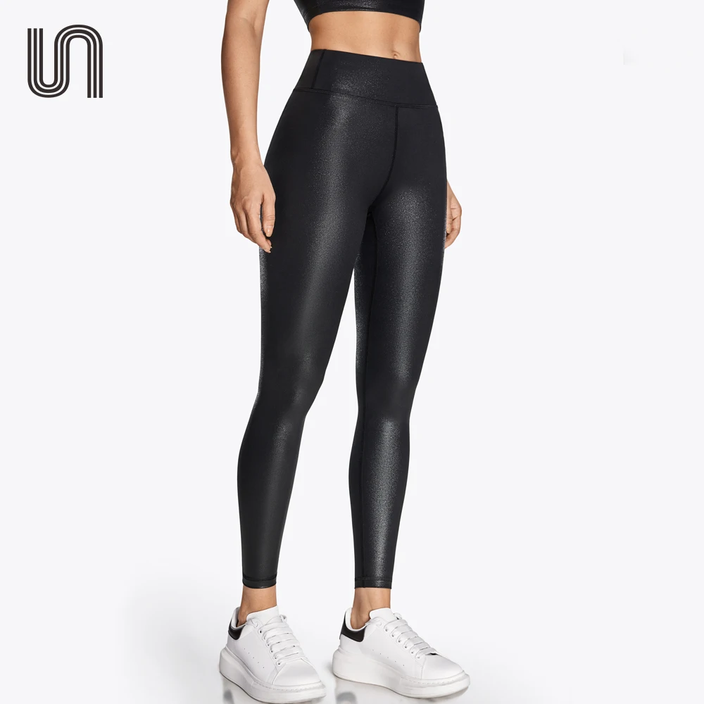 Faux Leather Leggings for Women Mermaid Shiny Workout High Waisted Tummy Control Winter Metallic 80s Yoga Pants 25