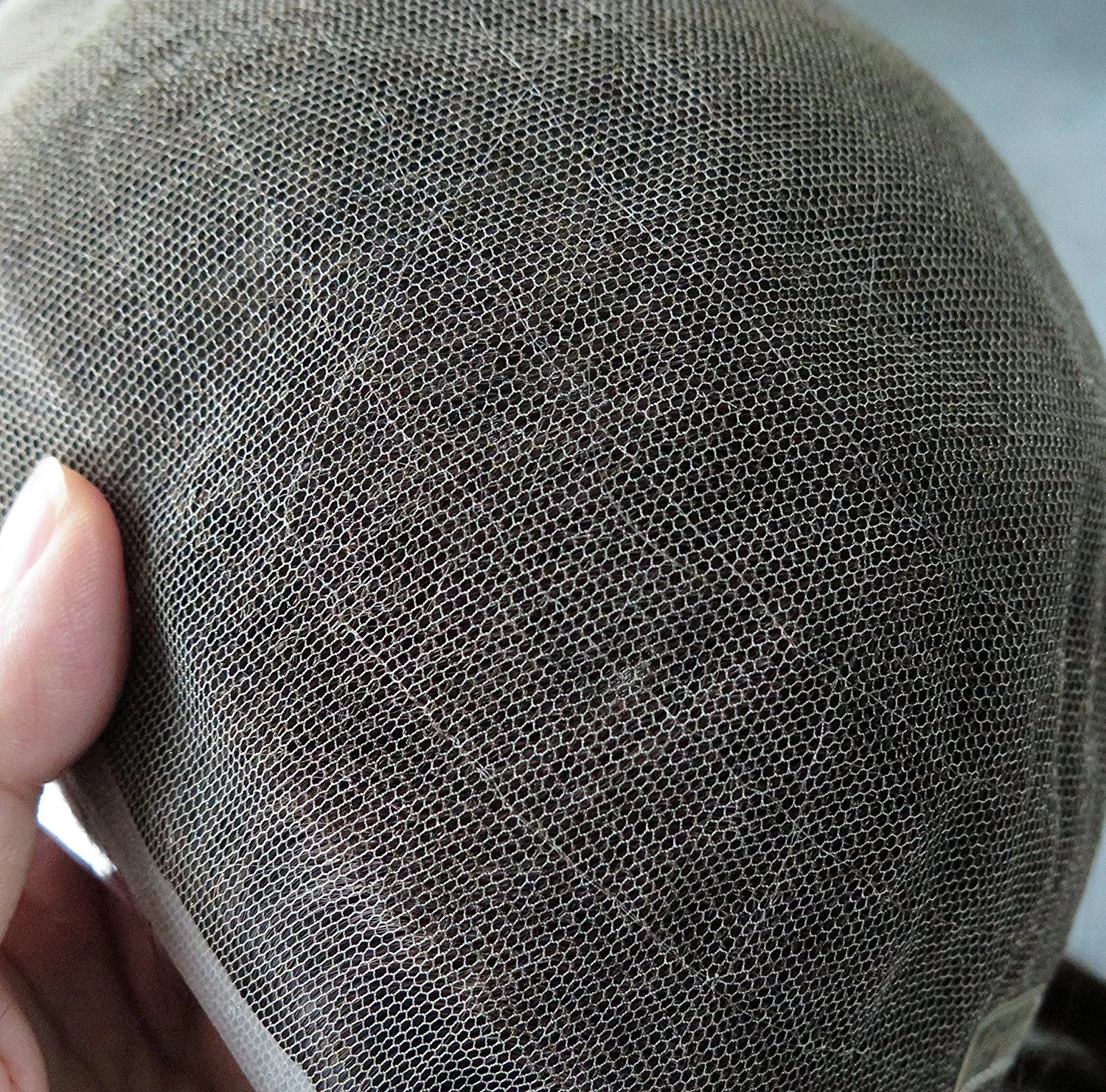 Парик мужской из 100% человеческих волос тонкий отбеленный черный