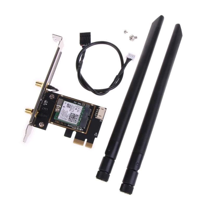 

Tri-Band BT5.3 Wifi 6E Card AX210 PCI-E Wireless Adapter 2.4G/5G/6G 5400Mbps