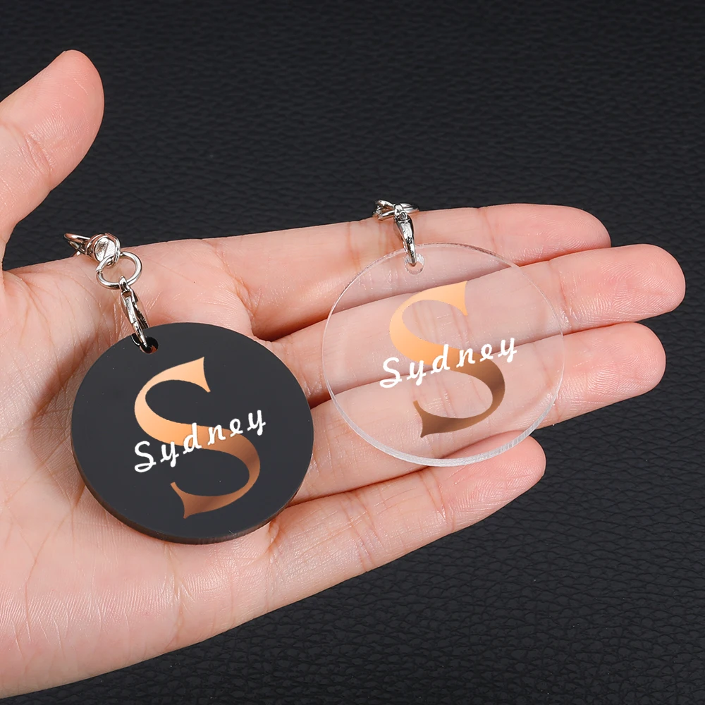

Couple Keychain Custom Name Initials Key Chain Personalized Gift for Boyfriend Girlfriend Customized Acrylic Key Chains for Bags