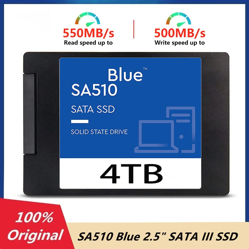 

Blue SA510 250GB 500GB 1TB 2TB SSD 2.5"SATA III Internal Solid State Drive Up to 560 MB/s For Desktop Laptop