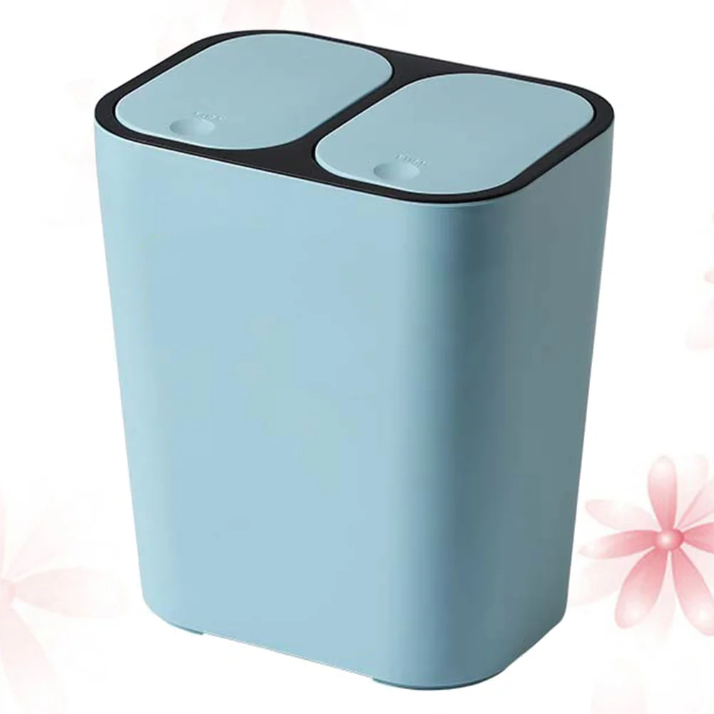 

1 pc Cover Double-Cell Household GarbageBin Trash Can for Bathroom