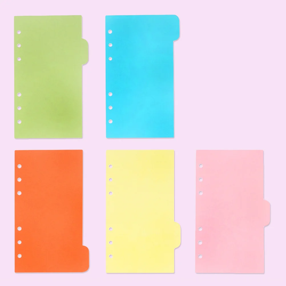 

Dividers Binder Tabs A6 Notebook Refill Divider Planner Paper Ring Holes Colored Spiral Page Binders Hole School Stationery