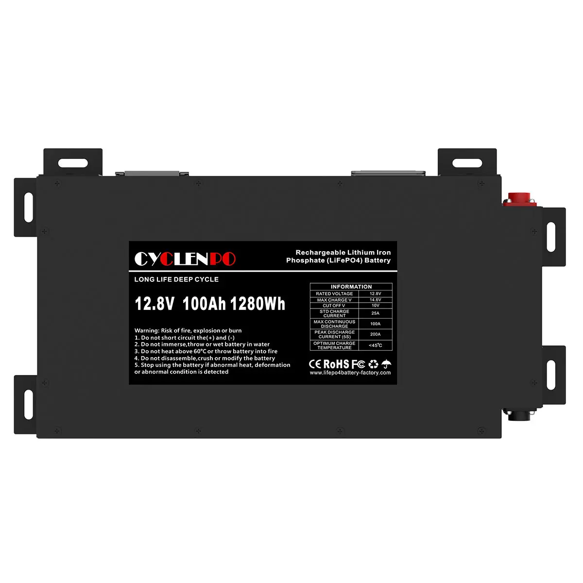 Литиевая батарея для автомобиля Cyclenpo 12v 100ah slimline