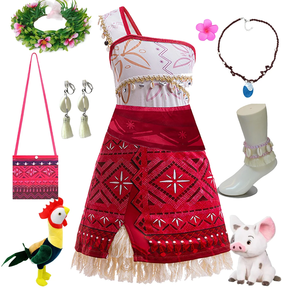 Платье принцессы Moana 2 костюм для косплея Vaiana Daughter Of The Sea Adventure пляжные платья