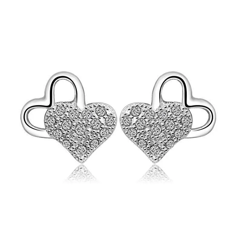 

S925 Sterling Silver Ladies Heart Shaped European and American Popular Ladies Holiday Gift