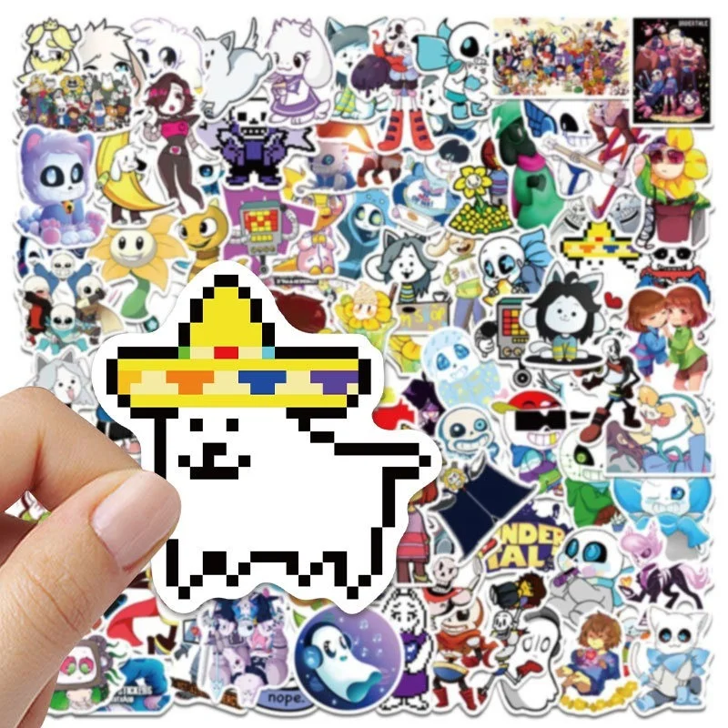 

100PCS Undertale Game Stickers DIY Snowboard Laptop Fridge Luggage Waterproof Graffiti Fun Sticker for Kid Toy Decals KawaiiGift