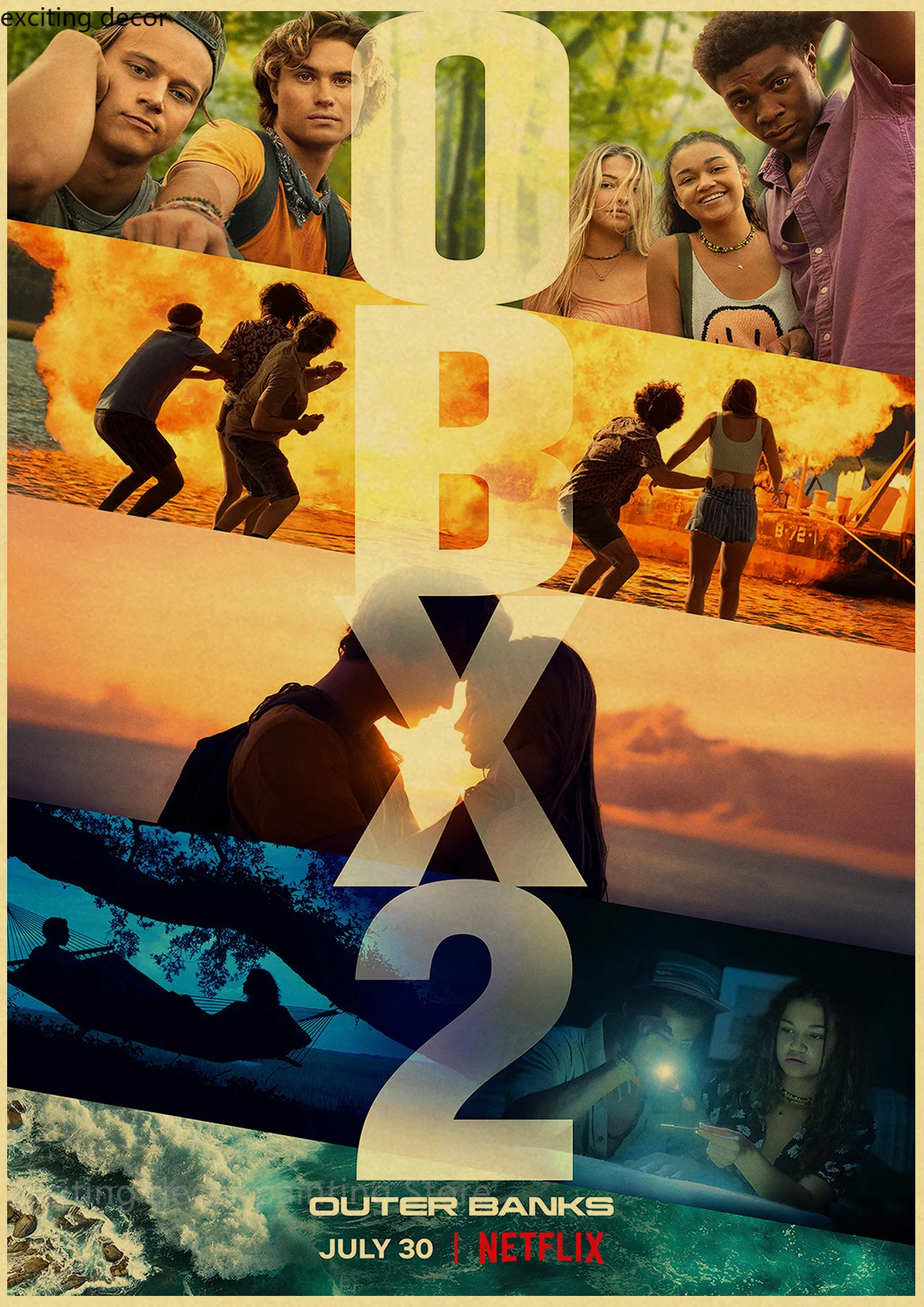 Постеры в стиле ретро для классического ТВ-шоу с внешними банками постеры