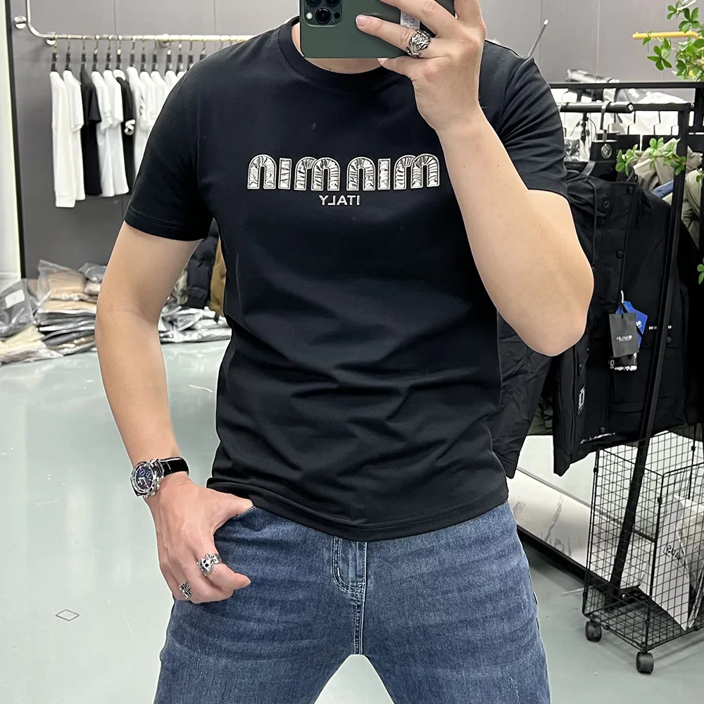 Мужская трендовая футболка Элитный бренд Высококачественные мужские футболки