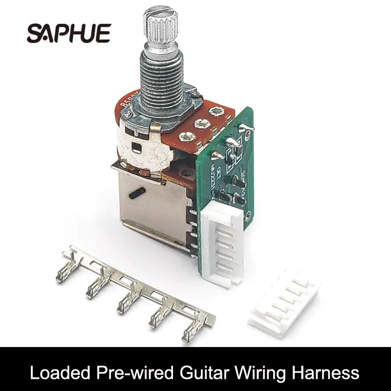 

2pcs Guitar Push Pull Potentiometer B500K Pre-wired with PCB Coil Split Function Prewired Pots for LP SG DOT