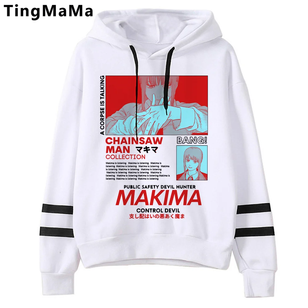 

chainsaw man hoodies women Fleece aesthetic gothic Winter Hooded Shirt Hood female anime clothes