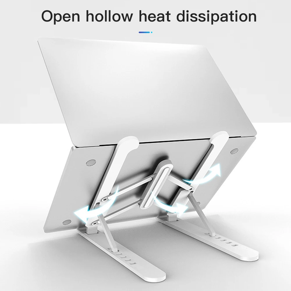 

RYWER Adjustable Foldable Laptop Stand Non-Slip Desktop Notebook Holder & Storage Bag Cooling Bracket Riser for Macbook Pro