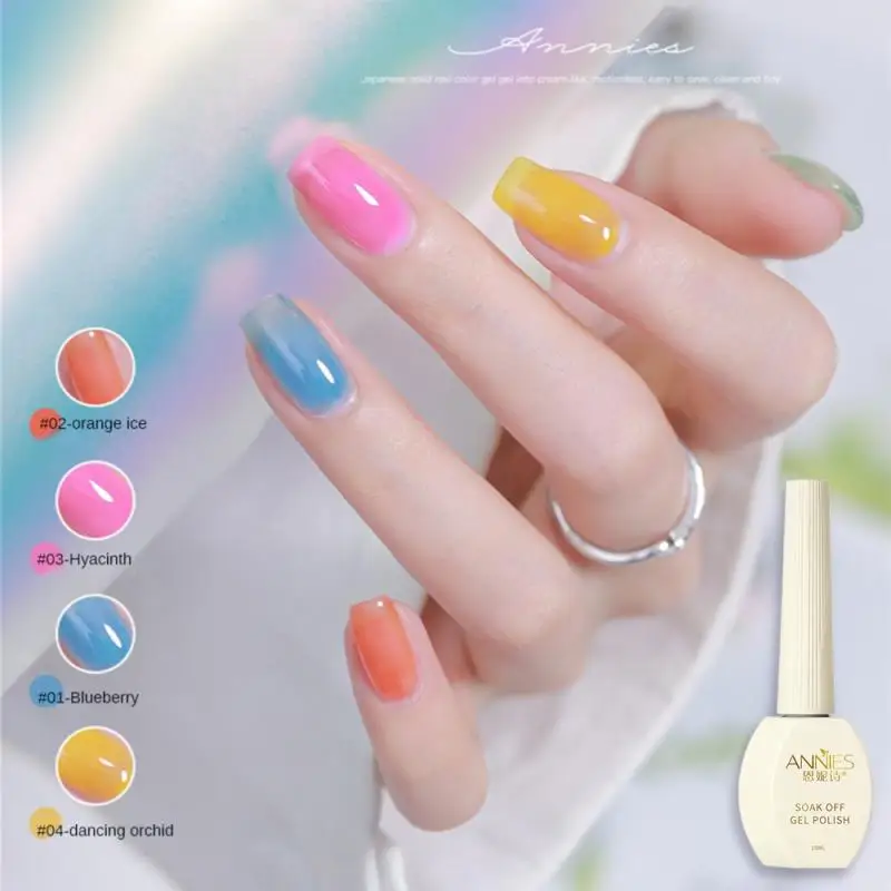 

Nail Polish High Quality Ice Permeable Unique Shades Newest Most Popular Blue Glass Bright Colors Single Color Dopamine Lasting