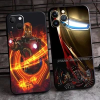 marvel avengers iron man for iphone 13 pro max 11 12 pro mini x xr xs max 6 6s 7 8 plus phone case carcasa black back soft