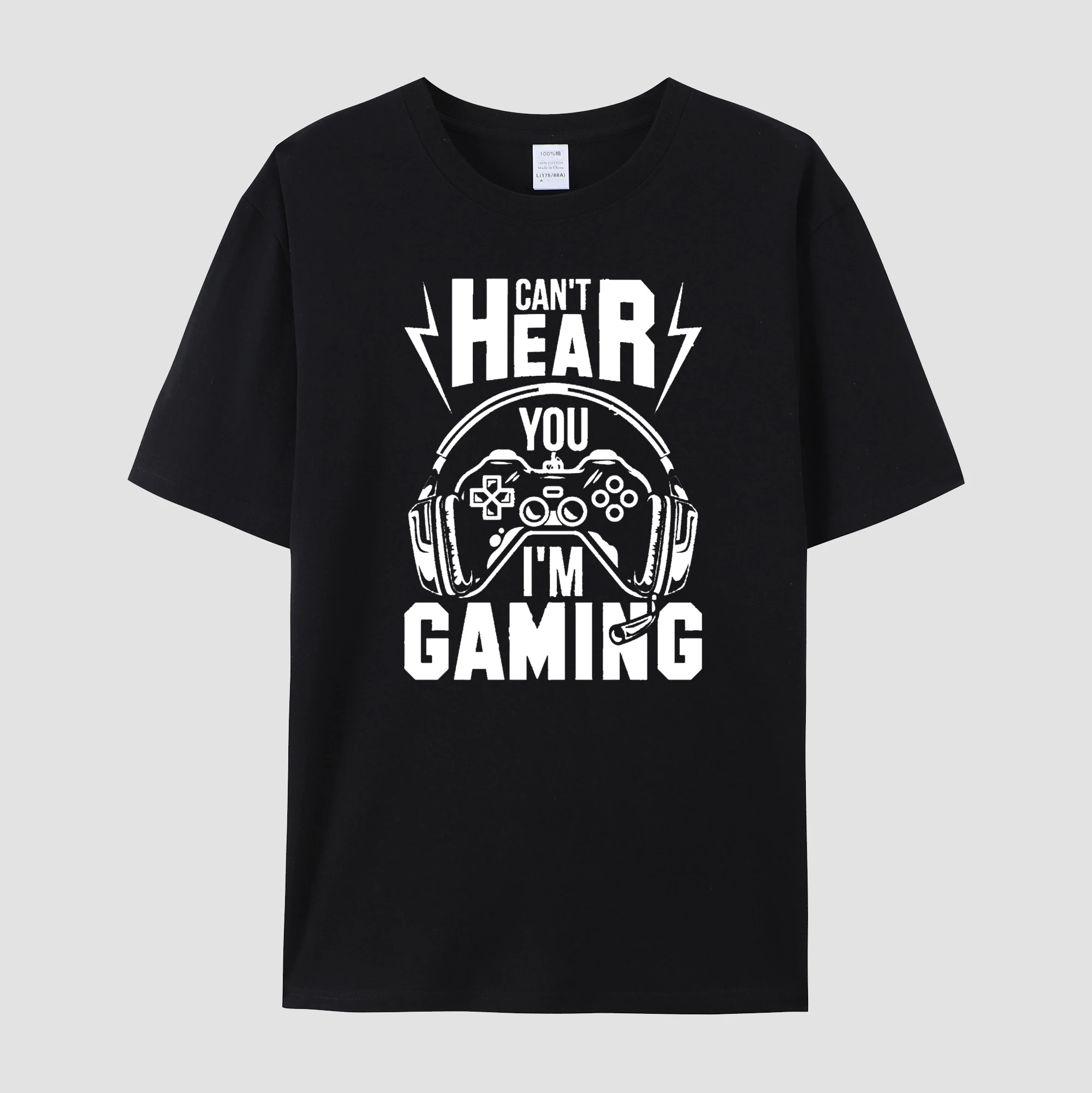 

Летняя футболка TARCHIA с надписью «I'm Gaming», мужские хлопковые рубашки, футболка, новинка 2023, Повседневная футболка с коротким рукавом, большие размеры