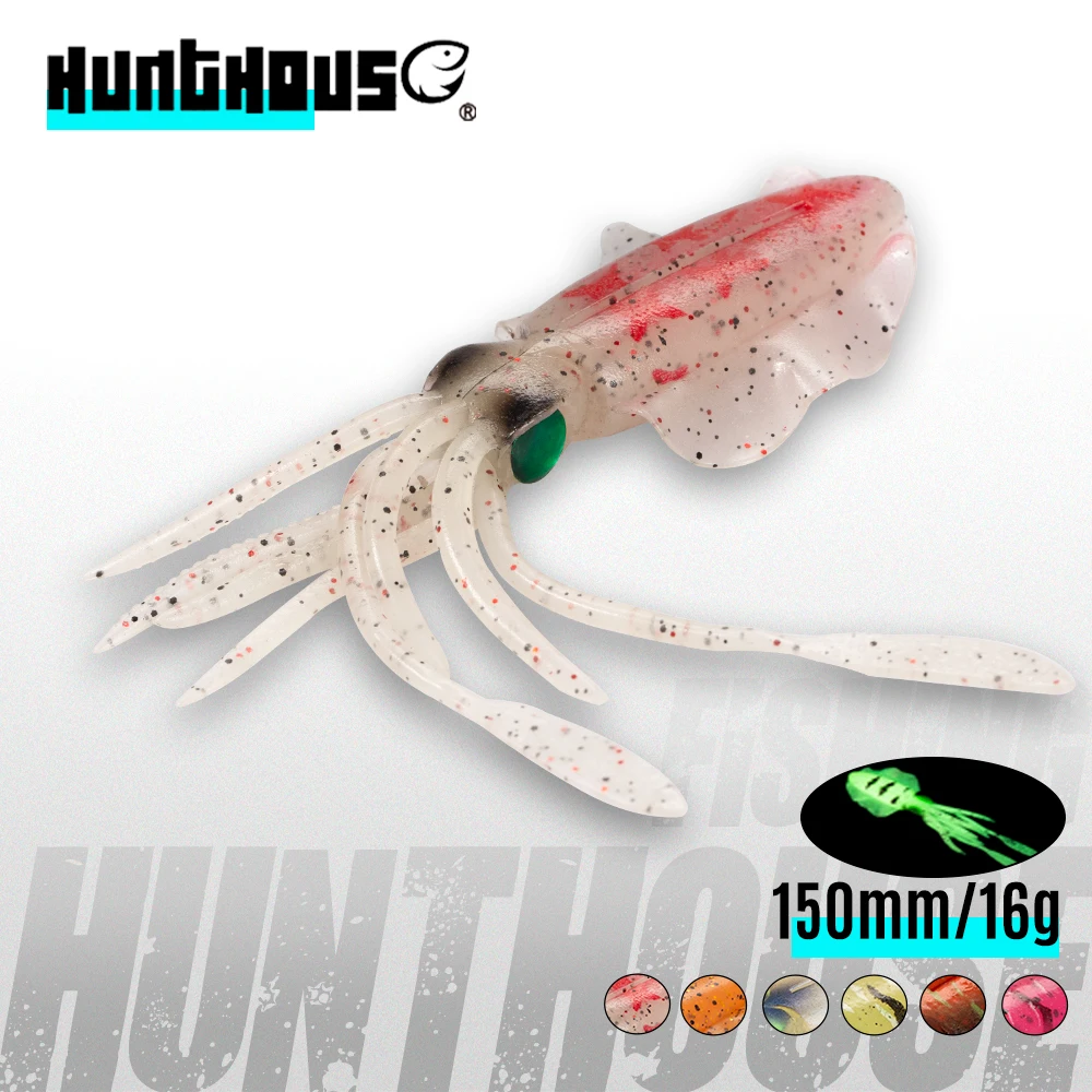 

Hunthouse 3D swim squid Soft Fishing Lure Luminous/UV 150mm 16g cuttlefish trolling fishing lure sea spinner bait