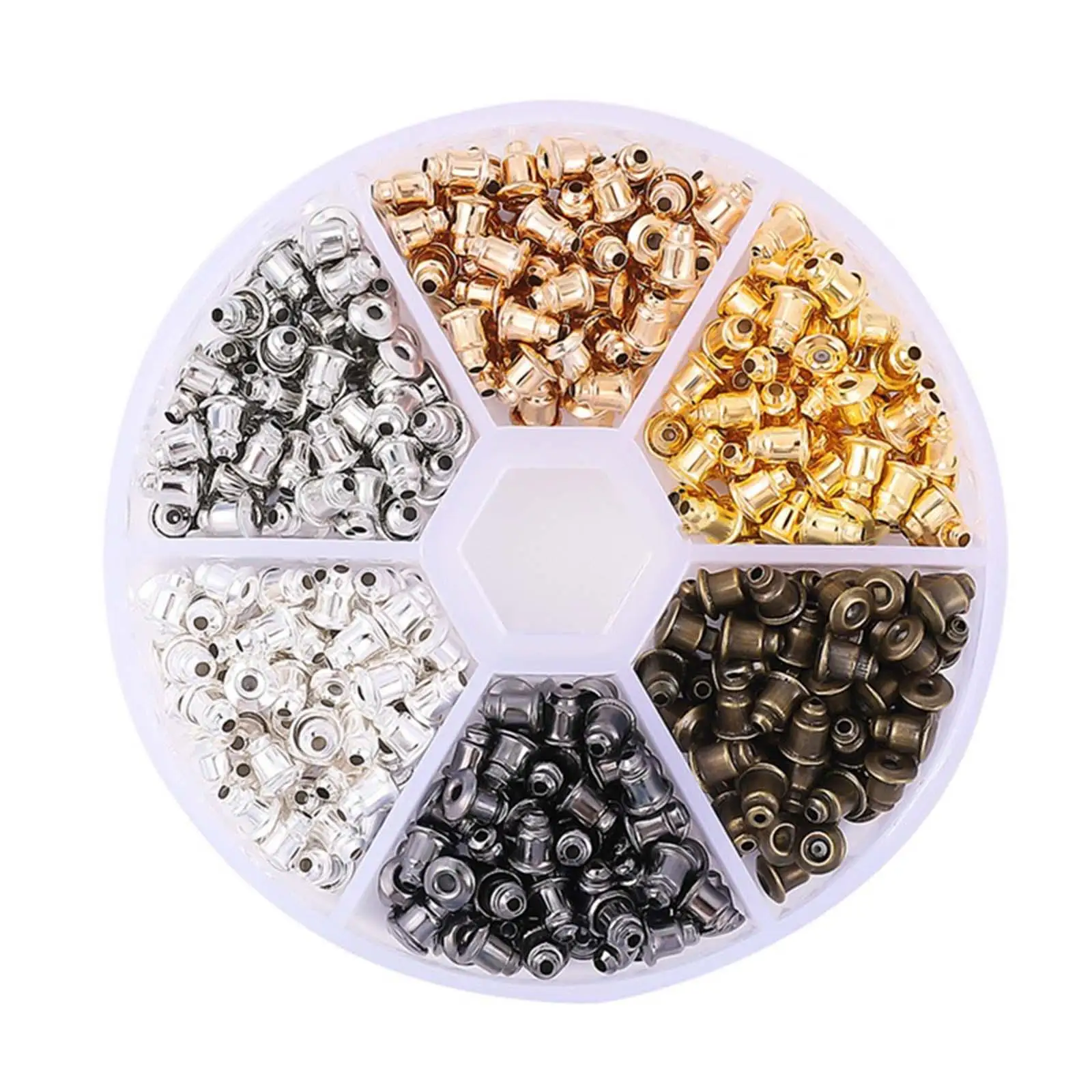 

300 штук, Запирающиеся серьги, покрытые металлом, аксессуары для серег, серьги-гайки, колпачки для серег, для ушей-капель