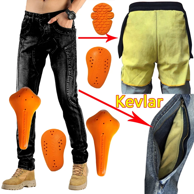 Hithotwin Armadillo мотоциклетные брюки кевларовое защитное снаряжение черные