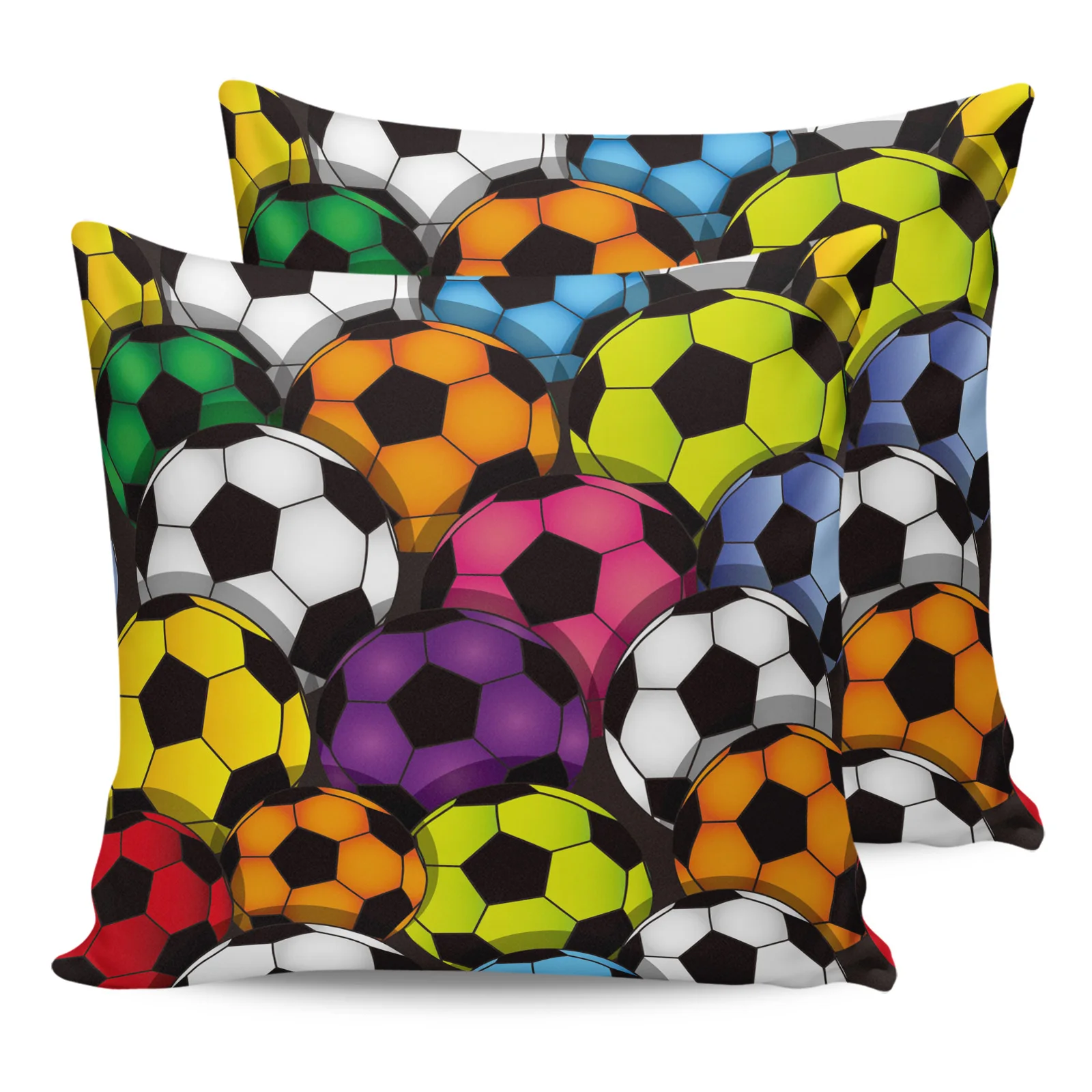 

2PCS Pillowcases Socccer Football Colorful Cushion Cover Home Bedding Living Room Decorative Couch Throw Pillow Case