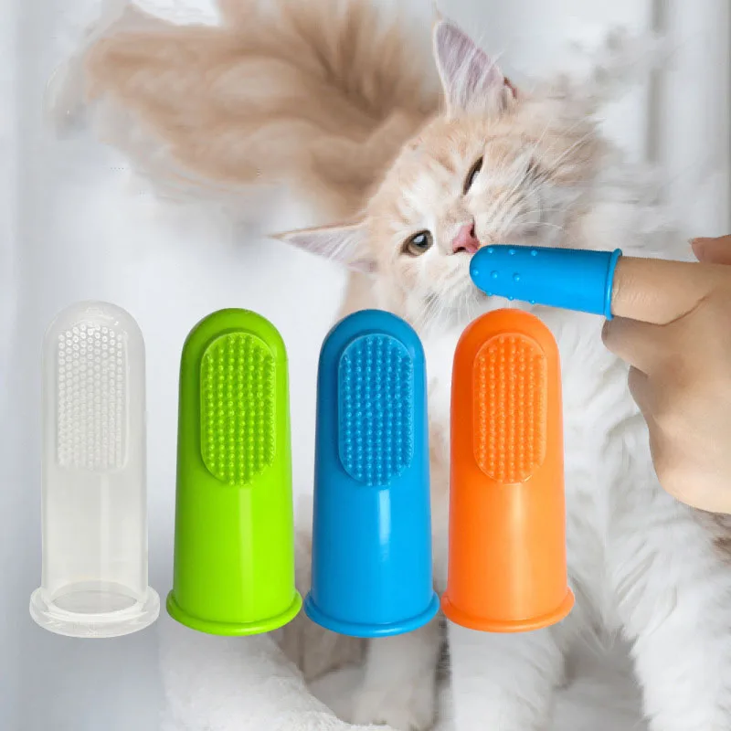 

Super Soft Pet Finger ToothBrush Golden Retriever Dog Brush Bad Breath TartarTool Dog Cat Cleaning Pet Supplies