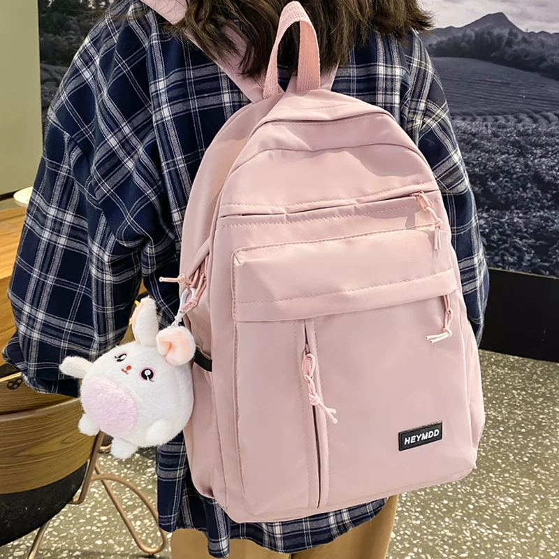 

2022 New Waterproof Nylon Women Backpack Female Multi-pocket Laptop Rucksack Unisex Travel Bag College Schoolbag