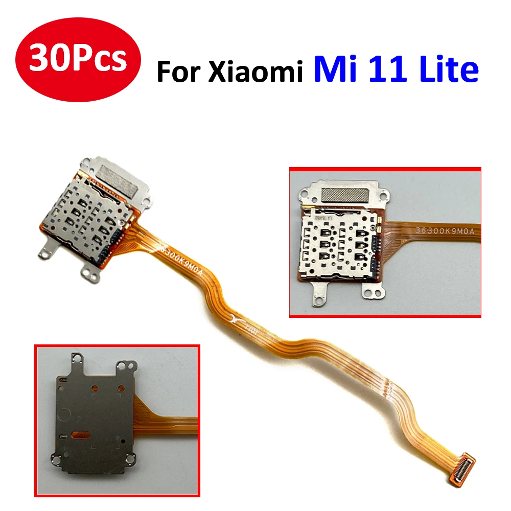 

30Pcs，NEW For Xiaomi Poco F4 5G / Redmi K40S Mi 11 Lite SIM Card Tray Reader Holder Connector Board Slot Flex Cable Replacement