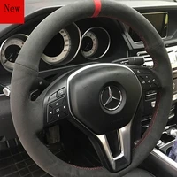 hand stitched suede car steering wheel cover for mercedes benz glc260 c200l c class e class e300l gla cla interior accessories
