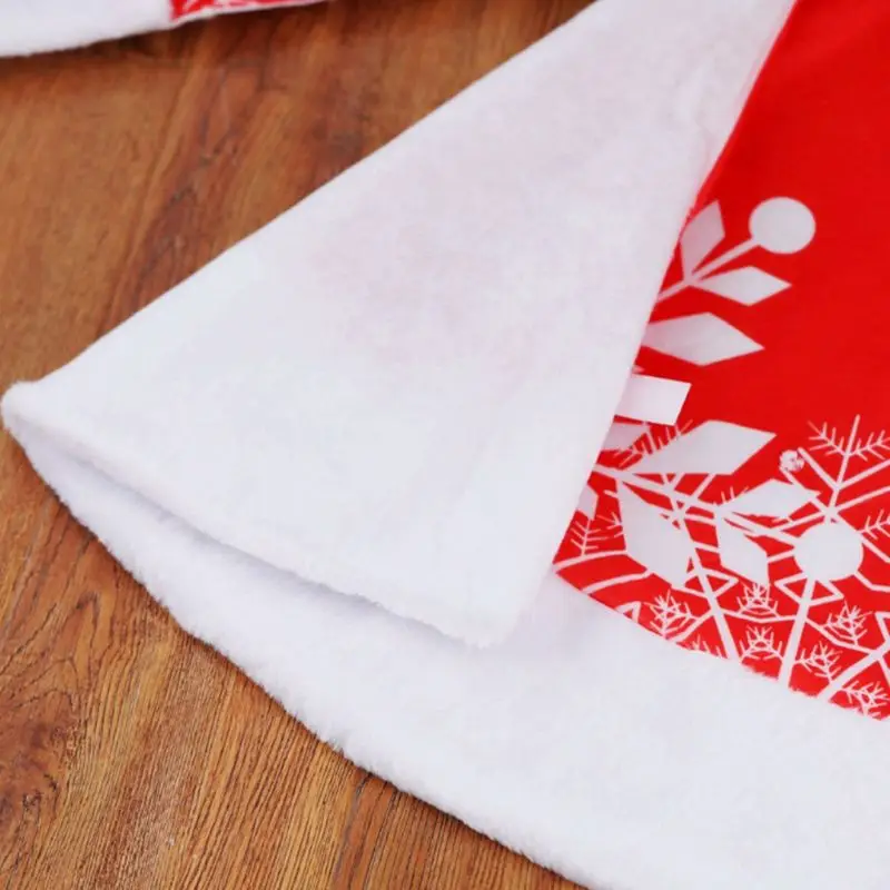 

48-дюймовая двухслойная плюшевая юбка в виде рождественской елки, красно-белая снежинка с буквами и принтом