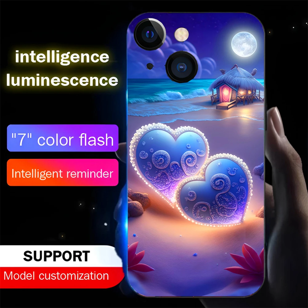 Чехол из закаленного стекла со светодиодной подсветкой для телефона Samsung S24 S23 S22