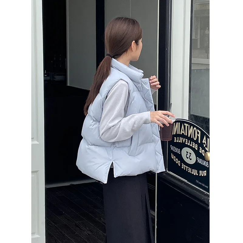 Simple Down Vest Female Bread Clothes 2022 Winter New Version of The Cold Warm Down Jacket