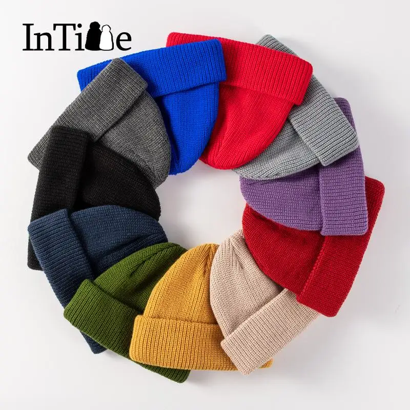 

Однотонная вязаная шапка в стиле унисекс в виде дыни, 2022, теплая Повседневная модная универсальная Стильная шапка карамельных цветов для мужчин и женщин, стиль хип-хоп, рандомная