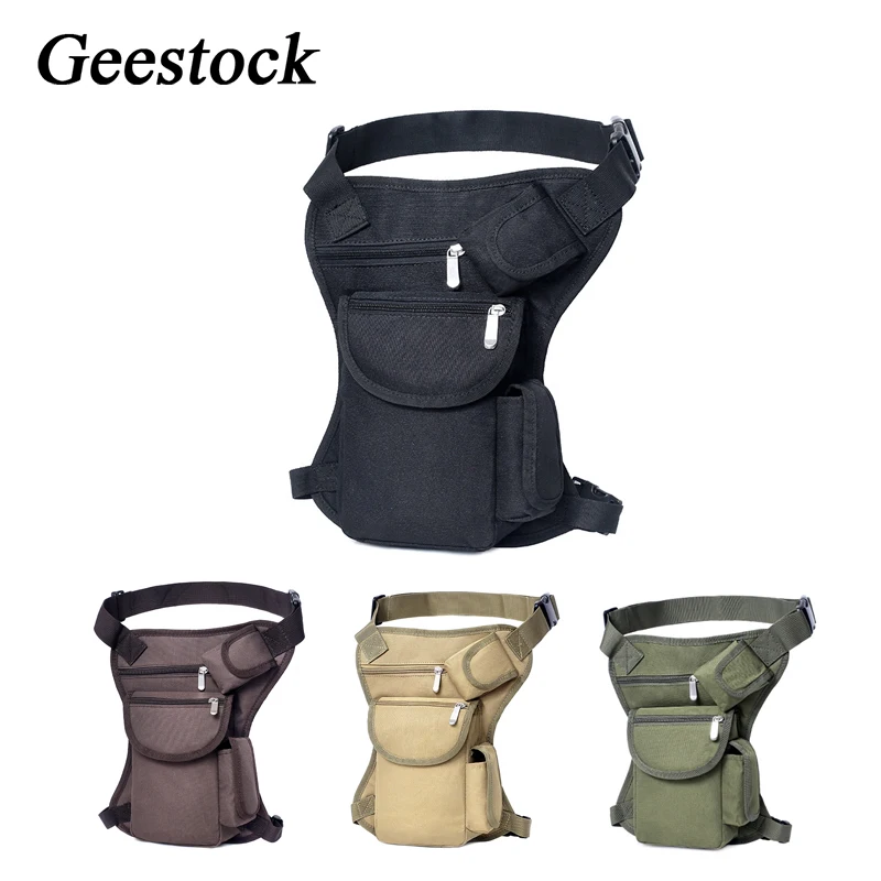 

Geestock Men's Canvas Drop Leg Bag Military Motorcycle High Quality Messenger Shoulder Bags Belt Hip Bum Waist Fanny Pack