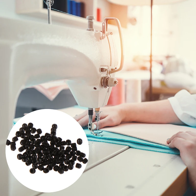 

100 шт. 1,5 мм/1,6 мм промышленная швейная машина, шесть углов, стандартные металлические иглы, опорные винты для плоских швейных машин