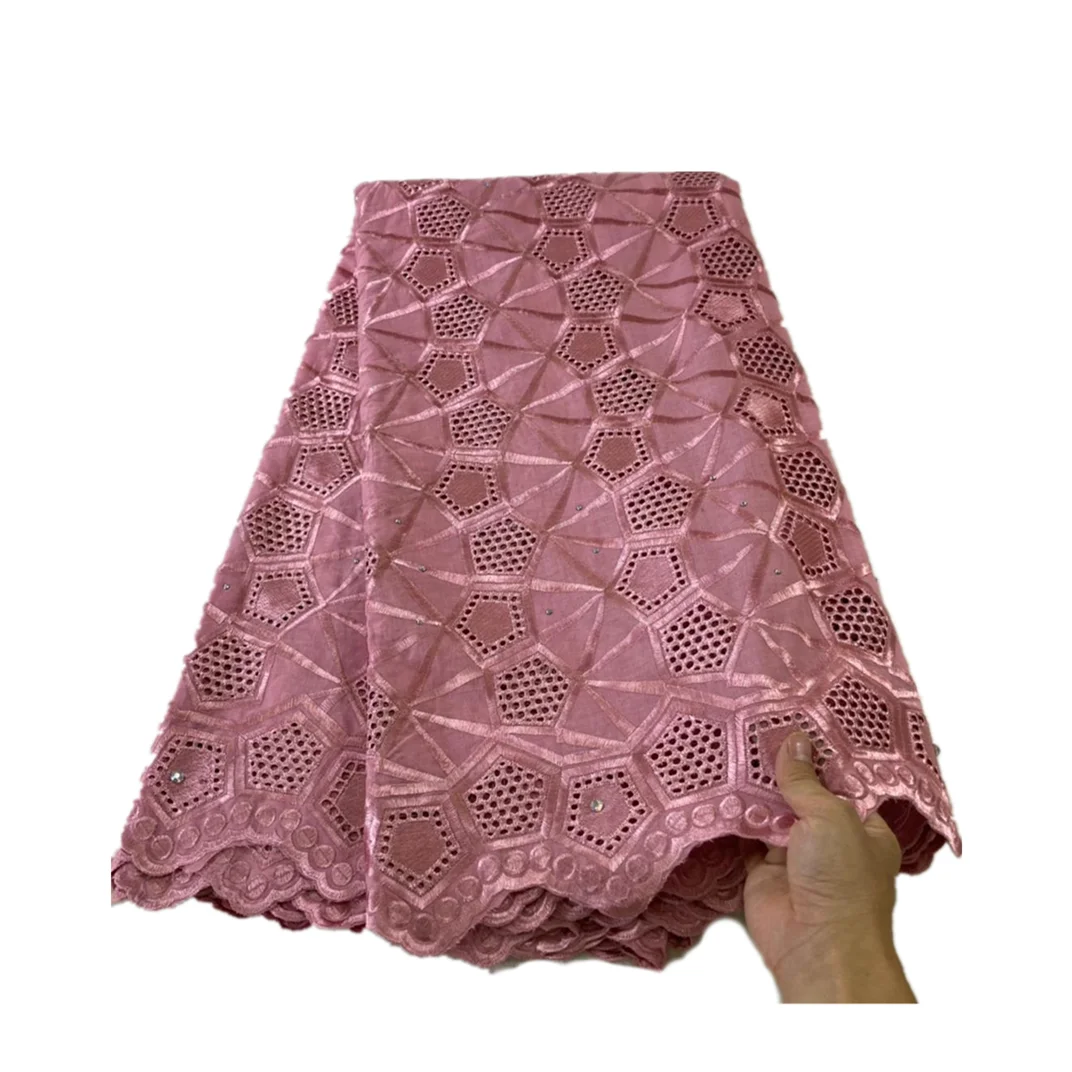 

High Quality African Cotton Lace Fabric for Bridal Dress Sewing High Quality Swiss Voile Lace Fabric for Gown 5 Yards LSSC41