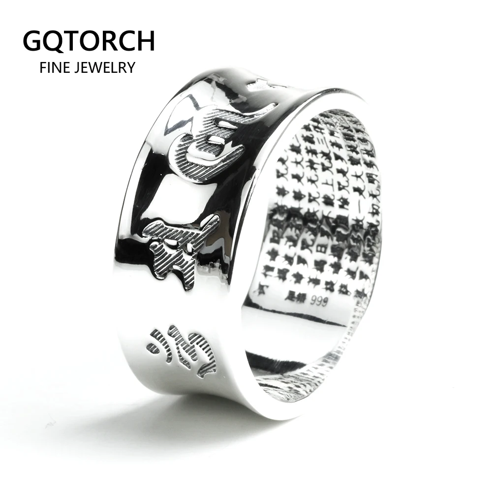 Om Ring Mani Padme Hum 100% настоящее чистое ювелирное кольцо из стерлингового серебра 925