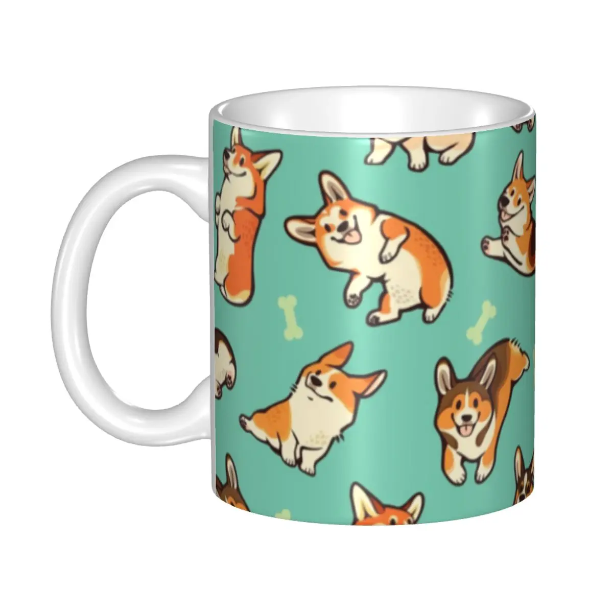 

Персонализированные Jolly Corgis в зеленых кружках DIY Pembroke Welsh Corgi Dog керамическая чашка для молока чая кофе