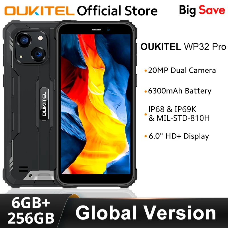 Oukitel WP32 pro Защищенный телефон, глобальная версия, 6" HD ...