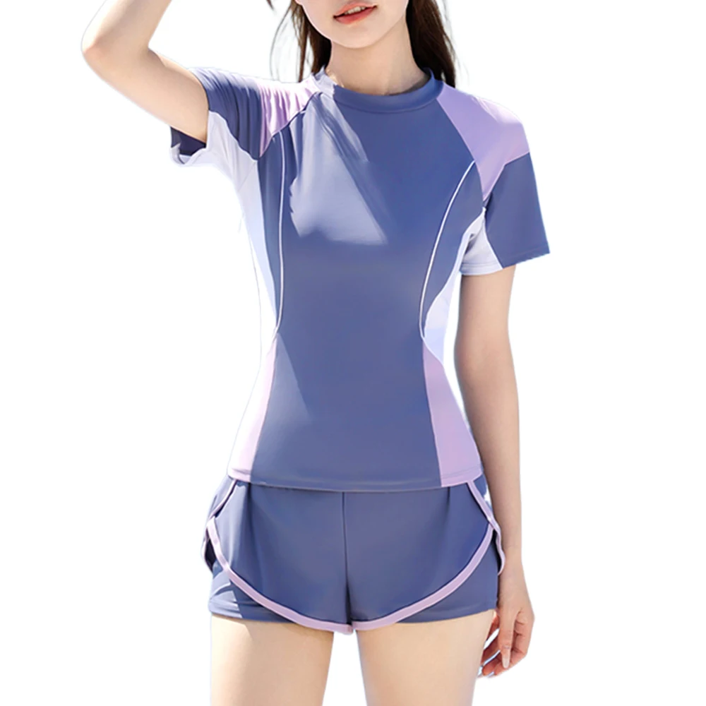 Купальник EZL женский купальник из 2 предметов с коротким рукавом и шортами