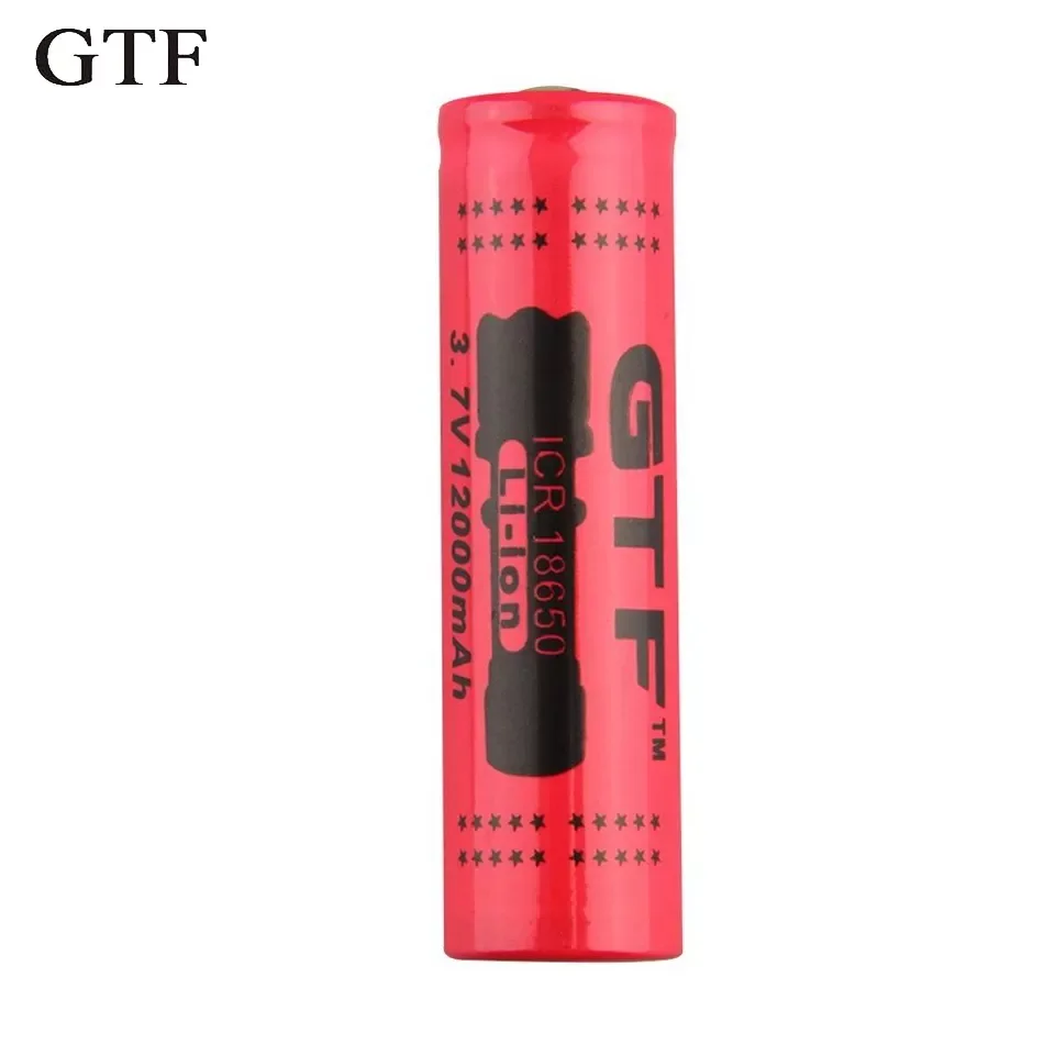 

NEW GTF 18650 Battery 3.7V 12000mAh Rechargeable Li-ion Battery for LED Torch Flashlight Rechargeable Batteries drop shipping