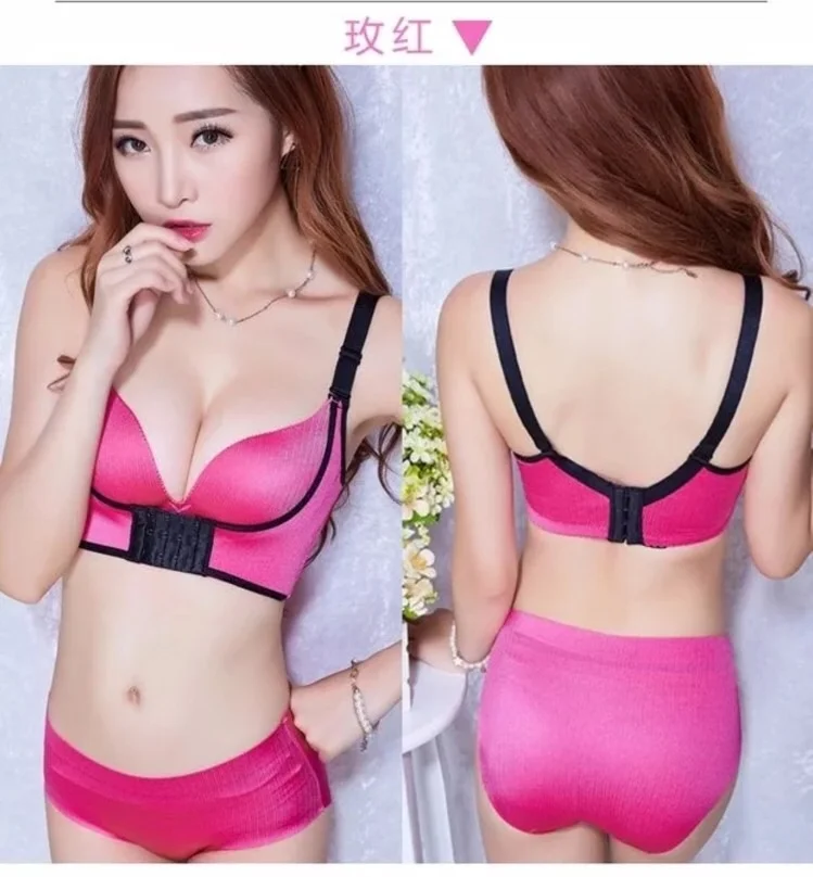 

E cup front buckle a generation hair without steel ring front buckle bra wire drawing sexy traceless gathering