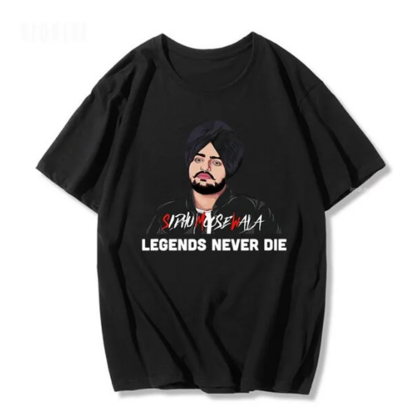 

RIP Sidhu Moosewala Legends Never Die T Shirt Indian Rapper Sidhu Moose Wala T-Shirts Hip Hop Tee Shirt Oversized Streetwear