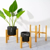small durable wood planter pot trays flower pot rack strong free standing bonsai holder home garden indoor display plant stand
