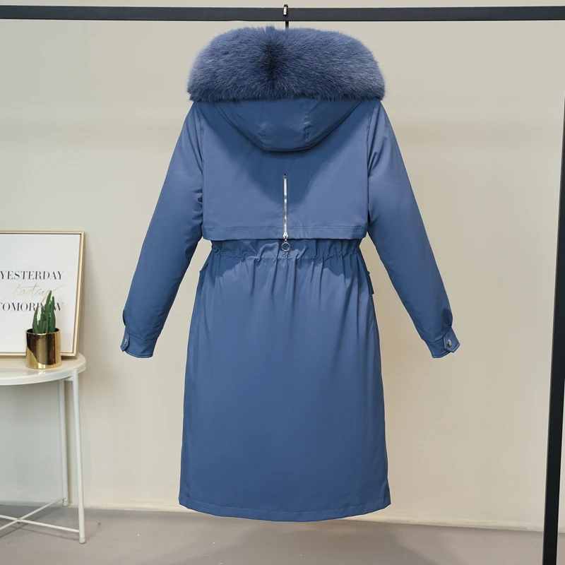 Detachable liner Winter Women X-Long Parkas Coat -30 degrees Slim Hooded Thick Warm Jacket Female Winter Outwear Jacket parkas