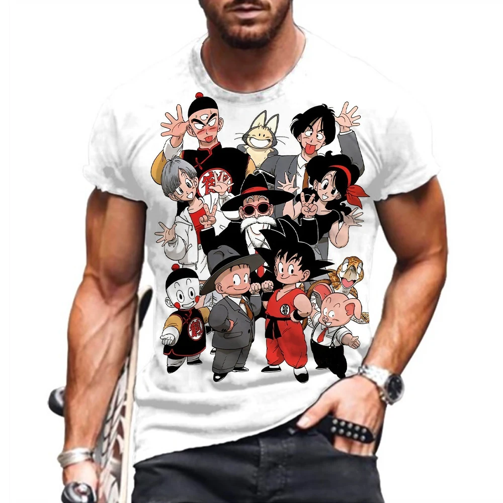 

Men's T-Shirt Dragon Ball Z Vegeta Goku Tops Saiyan O-collar New Trend Oversized Short Sleeved Streetwear 110-6XL Cool Summer