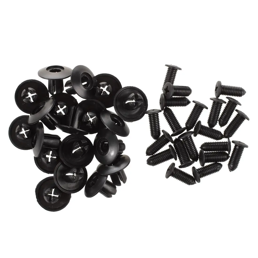 

20 Pcs 8mm Hole Push in Expanding Screw Panel Clips Plastic Rivet Black