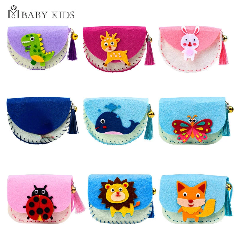 

Children's Handmade Craft Kits Non-woven Weaving DIY Toys Felt Cloth Crossbody Bag Montessori Aids Early Education for Kids