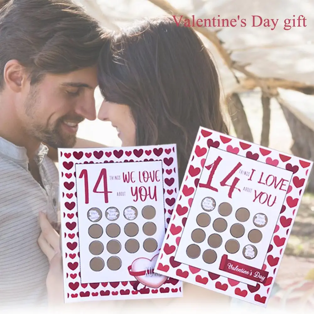 

Love Scratching Card Funny Valentine Scratch Poster Humor Creative Valentine Day Scratch-off Print Valentines Day Gift 14 Things